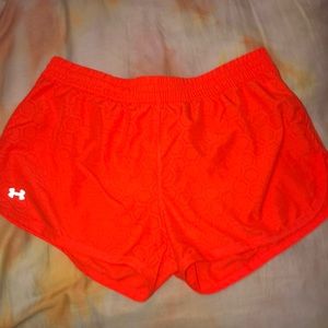 Neon Orange Under Armour Running Shorts